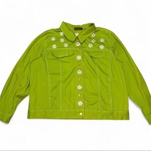 Green Floral Embroidered Women's Jacket